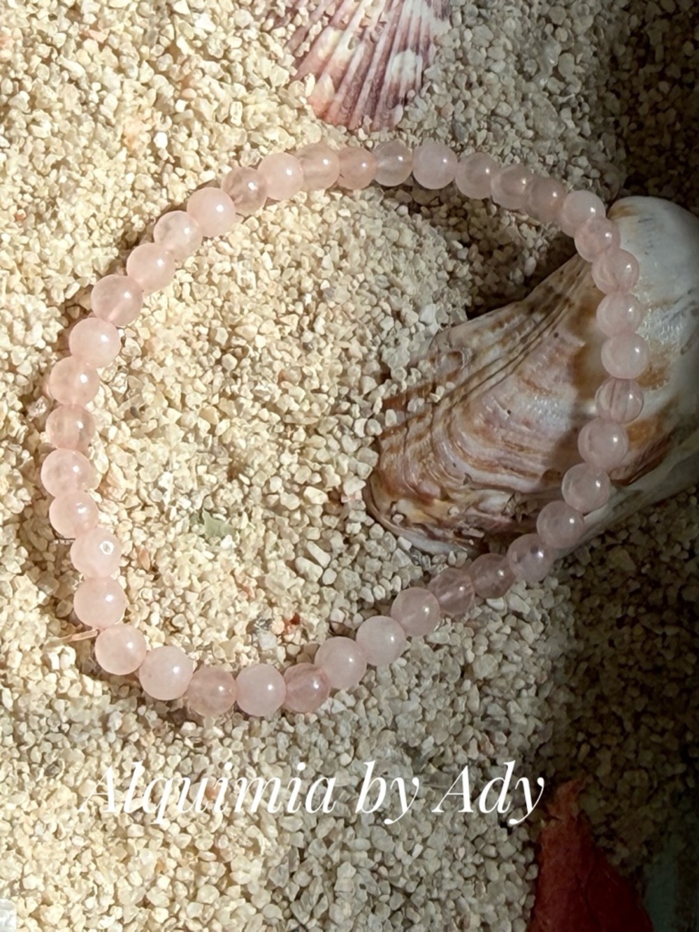 Alquimia Rose Quartz Bead Bracelet - Pale Pink